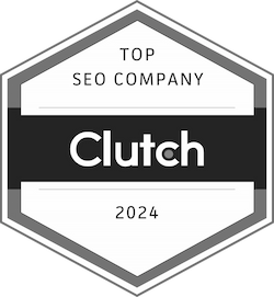 Clutch 2024 badge for Top SEO Company award