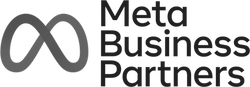 Meta Business Partners logo badge indicating official partnership status with Meta