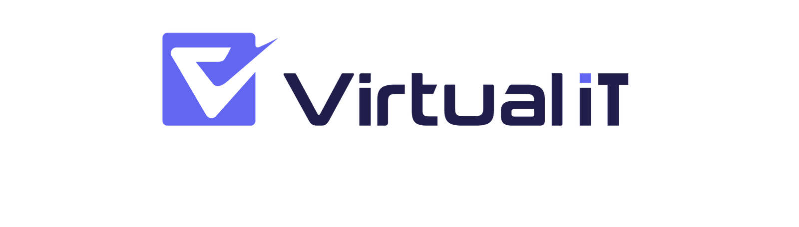 VirtualIT logo with blue checkmark icon and dark text on transparent background